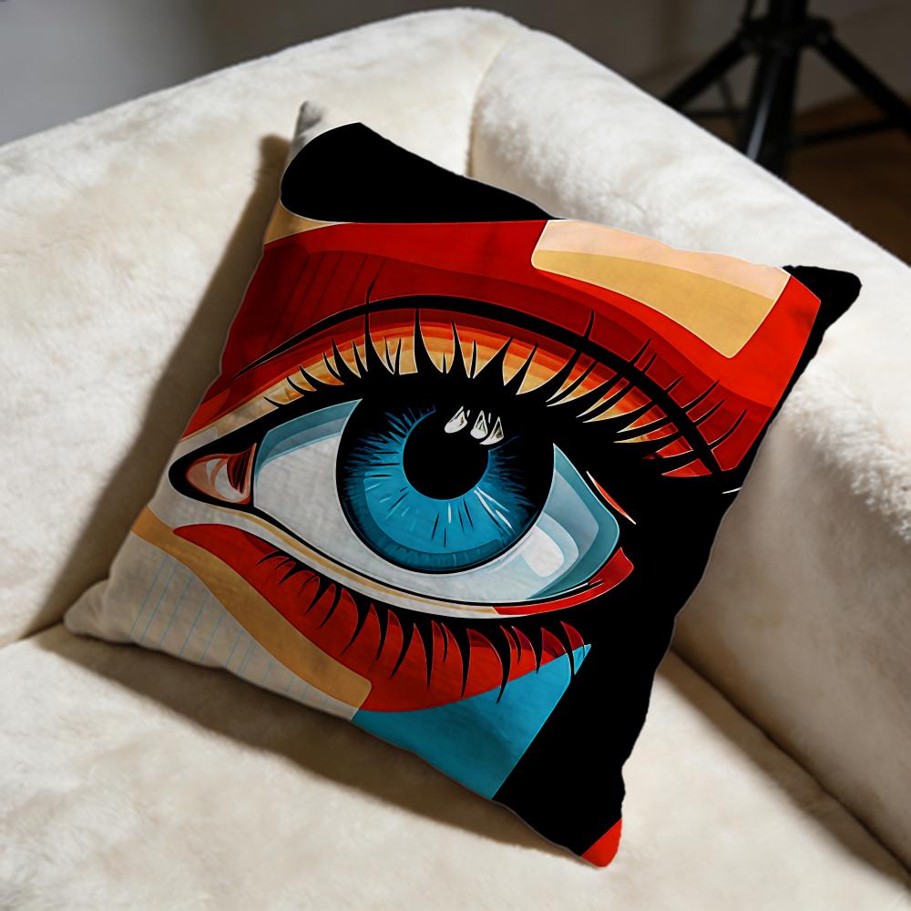 Creative Art Eyes Cushion Cover Soft Decorative Pillow Case Suitable for Bedroom Sofa Car Travel Use