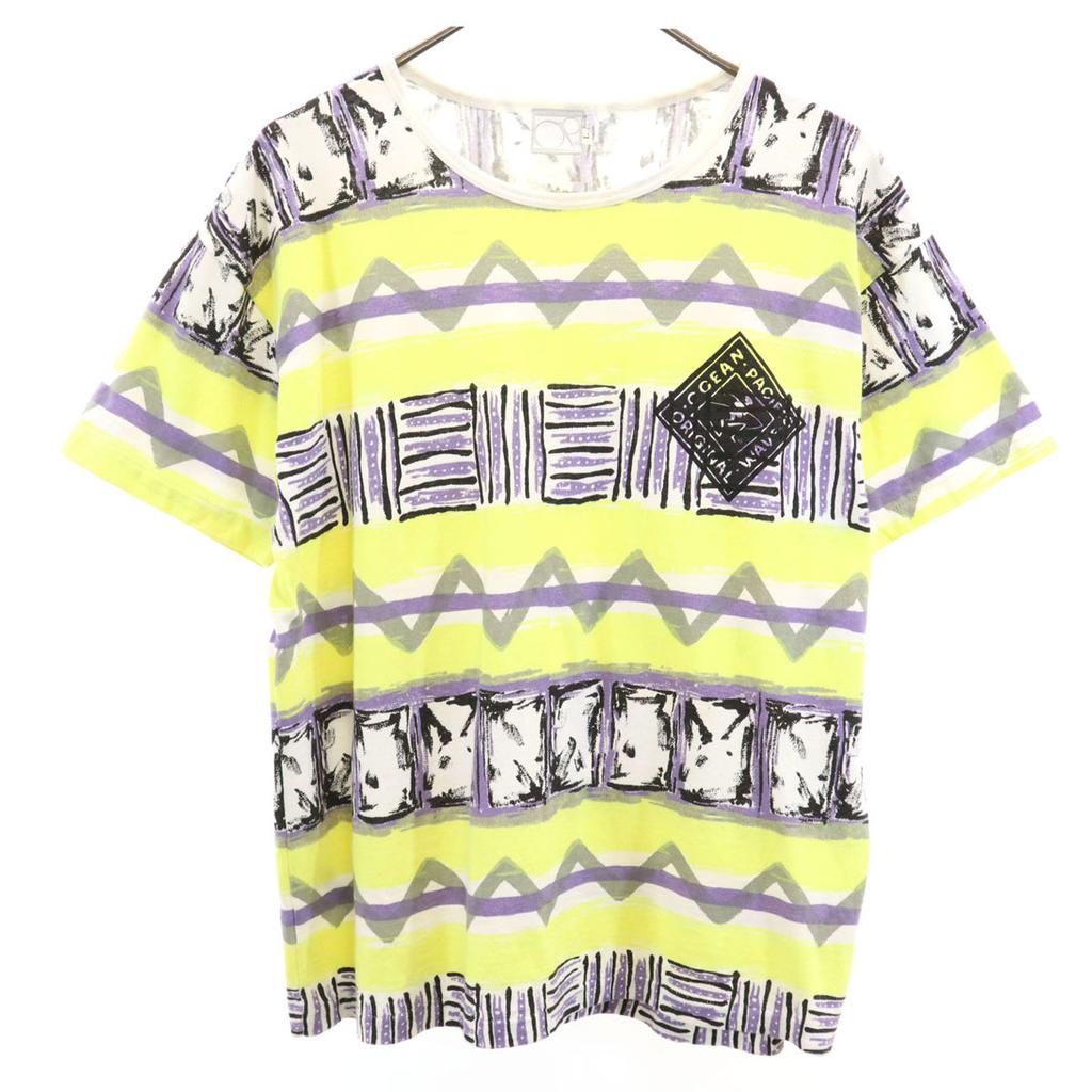 oceanpacific 90s Old Overall handle Short sleeve Single stitch T-shirt Men's Used