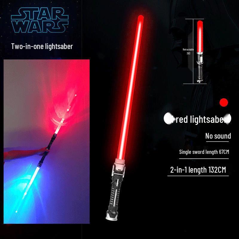 Two-in-One Telescopic Lightsaber Toy for Kids - Luminous Star Wars Laser Sword