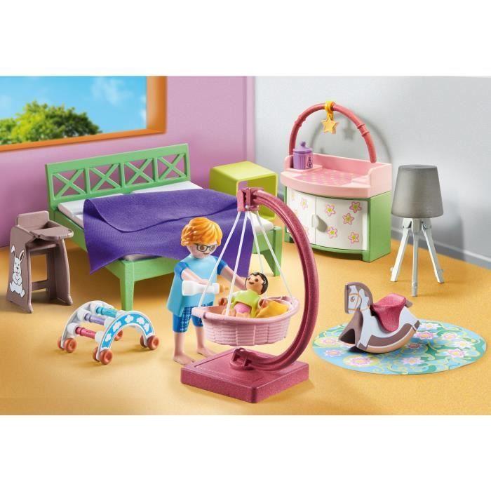 PLAYMOBIL 71609 Chambre de parents avec berceau suspendu, Maison d'architecte, My Life, 50 pièces, Dès 4 ans