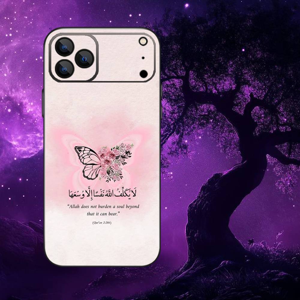 Arabic Quran Muslim Quotes  Phone Case For iPhone 17,16,15,14,13,12,11,Pro,Max,Plus,E,Air,Mini Protective Black Cover