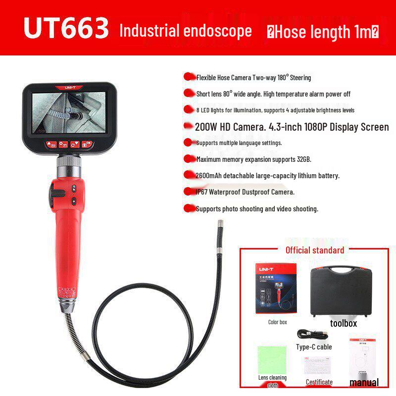 UNI-T 360° HD Endoscope Camera for Industrial and Auto Inspection