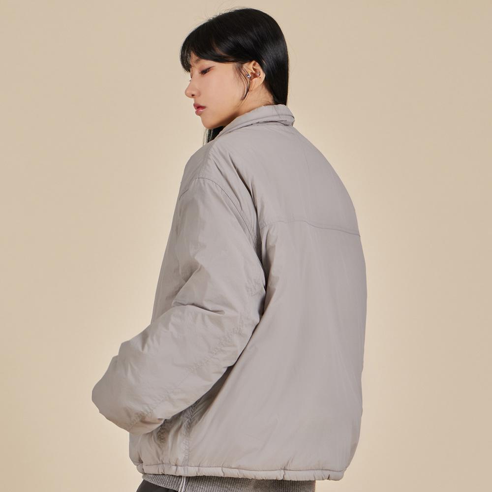 Astral Projection Magic Lettering Logo Stand Collar Padded Jacket_Gray