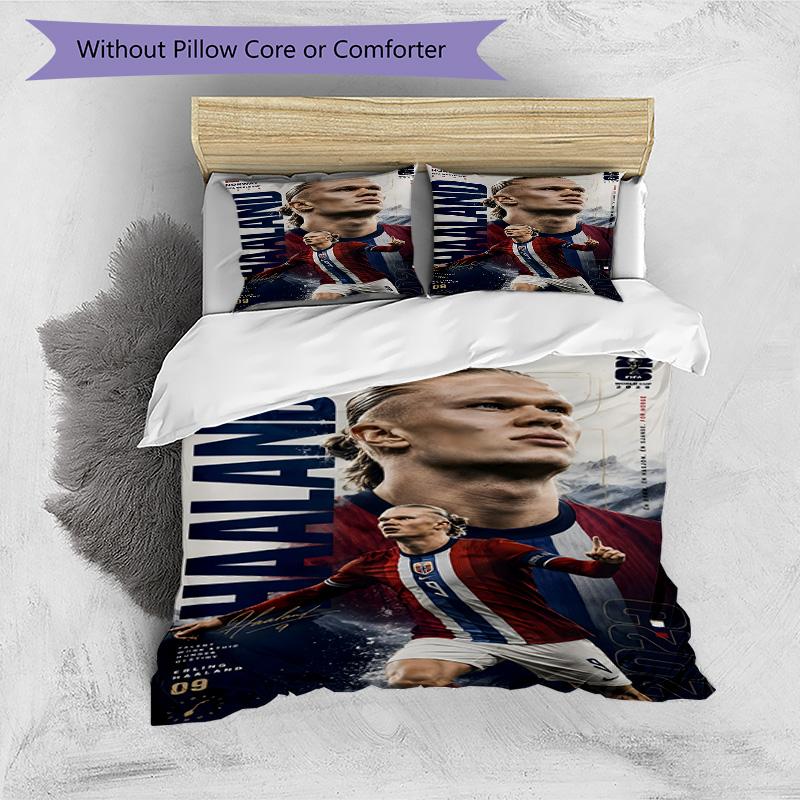 3pcs Haaland9 Design Cover Set - HD Printed Bedding with 1 Cover and 2 Pillowcases - Perfect for Home and Dorm Decor