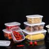 3/10ks Kuchyňská lednička Obdélníková krabička na uchovávání čerstvého vzduchu Mikrovlnná žáruvzdorná plastová krabička Oběd Skladování ovoce Utěsněná krabička