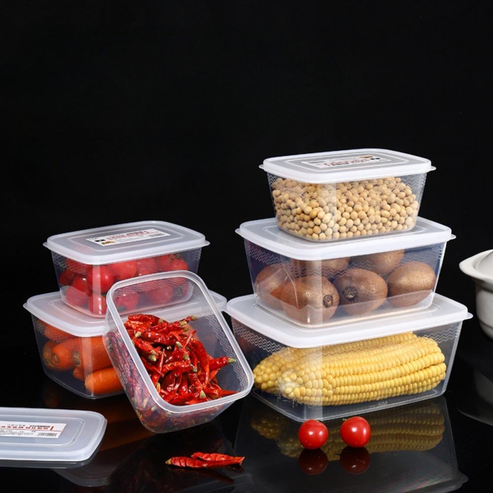 3/10 buc. Frigider de bucătărie dreptunghiular cutie pentru păstrarea proaspetelor cuptor cu microunde, cutie din plastic rezistentă la căldură, prânz, cutie sigilată pentru depozitarea fructelor
