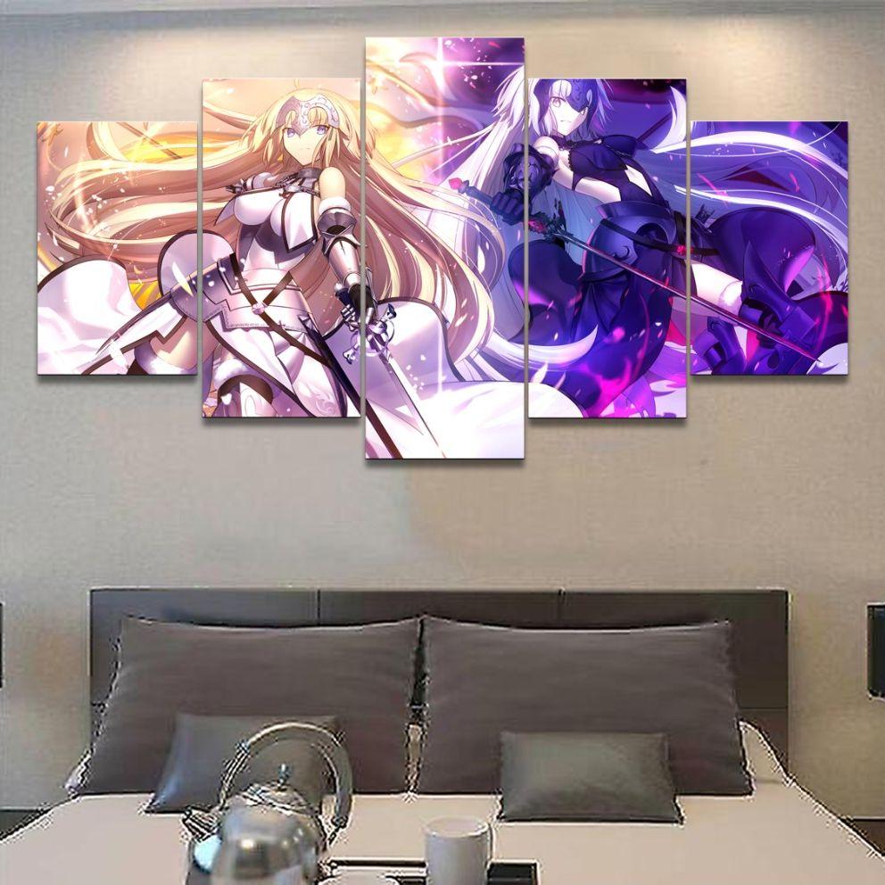 

Японское аниме Fate Stay Night Cuadros 5 шт. модульные настенные художественные холсты постеры живопись для гостиной спальни домашний декор фотографии