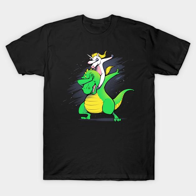 Men Black Print T-shirt Unicorn T-Rex Dabbing No-Cut Transfer Paper Print Cotton Tshirt 4XL