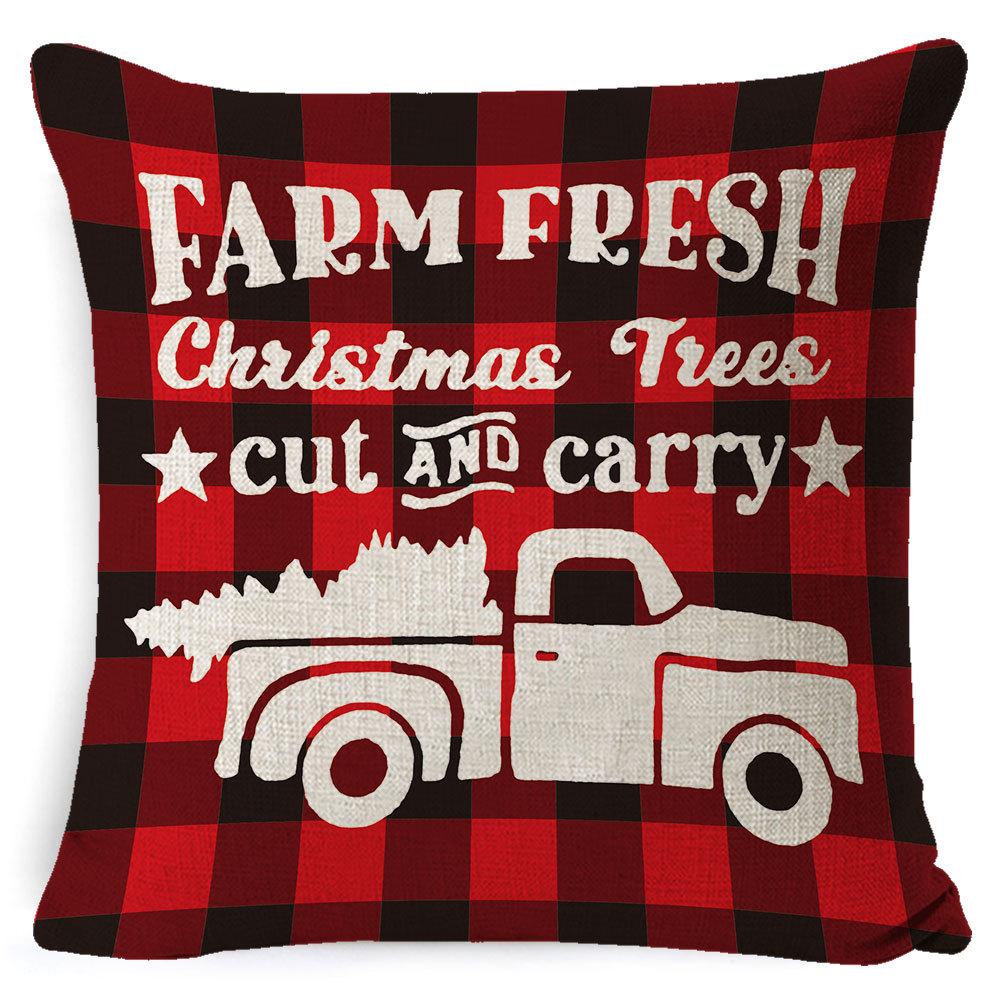 Home Furnishings Christmas Pillow Cover Nordic Plaid Linen Cushion Cover Sofa Cushion Cover