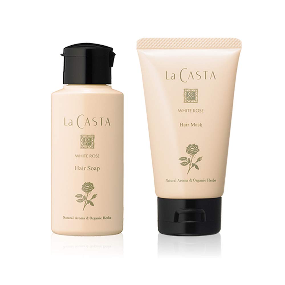 La CASTA Beauty Haarpflege Mini Set Weiße Rose Rose Perfekt für Reisen oder als kleines (Shampoo & Behandlung) [Frischer Duft] Geschenk.