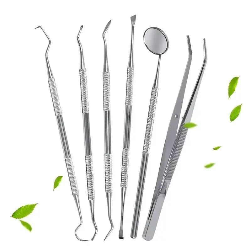 Acier Inoxydable Outils Dentaires Orale Nettoyage Fil Dentaire Détartrage Facile à Nettoyer Pas Facile à Casser Kit de Soin Miroir Dentaire Oral