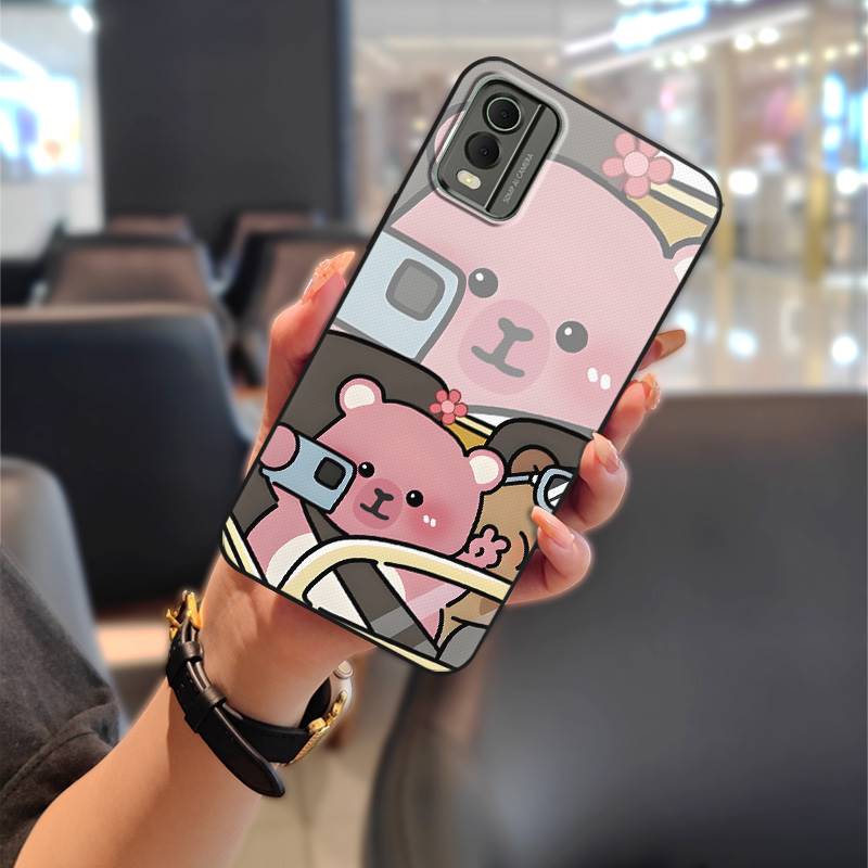 Durable Back Cover Phone Case For Nokia C32 Full wrap Anti-knock Fashion Design Soft case Graffiti Silicone TPU Cute