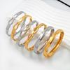 Trendy Titanium Steel Gold-Plated Open Bangle for Women - Elegant, European & American Style, Simple & Versatile Light Luxury Bracelet