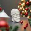 3D Printed Santa Claus Skull Figurine, Novelty Skeleton Head Statue, Collectible Christmas Ornament for Halloween Home Party Decor