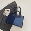 Denim Umhängetasche Damen Color Block Tragetasche Einkaufstasche