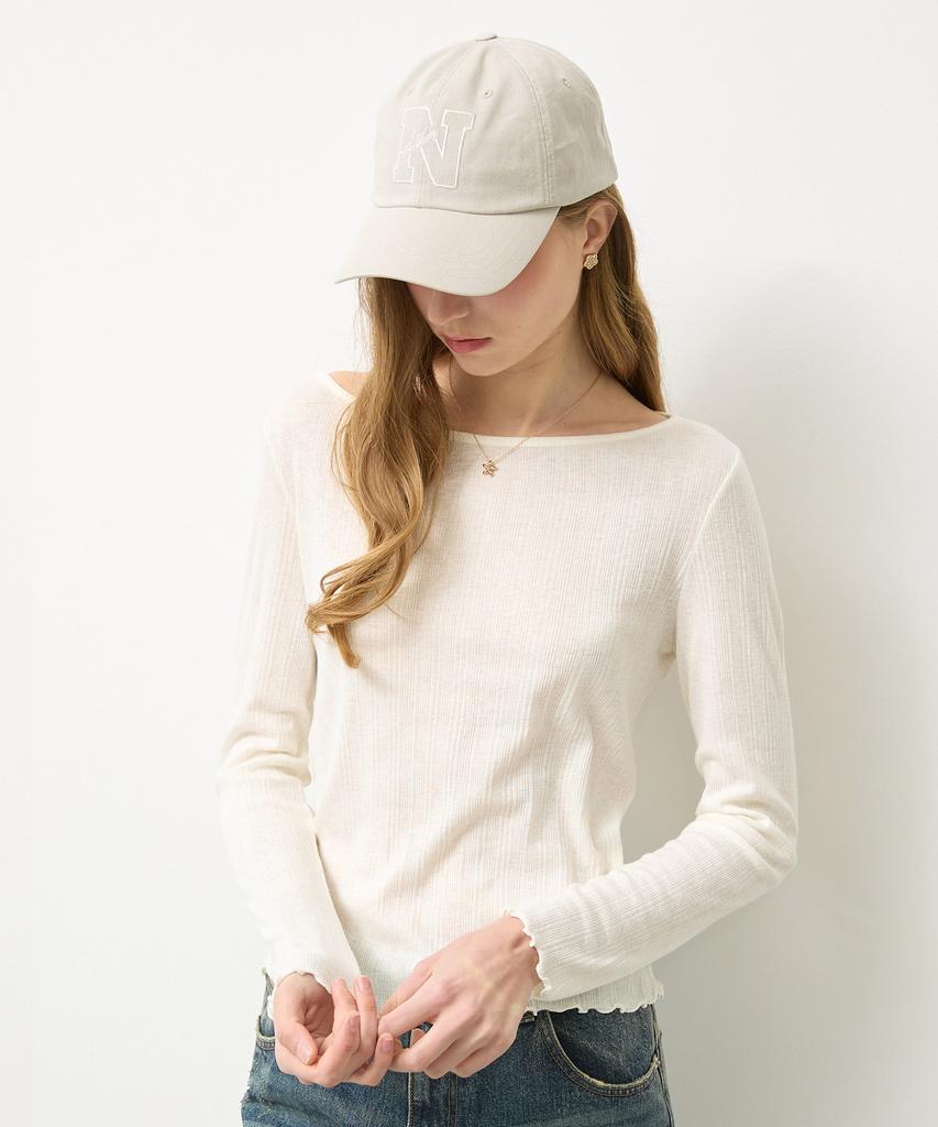 Nyuluki Slim Fit Boat Neck T-Shirt _Ivory