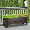58L Garden Raised Bed Planter Grow Containers for Outdoor Patio Plant Flower Vegetable Pot Fir Wood, 100 x 36.5 x 36 cm, Carbonized Colour