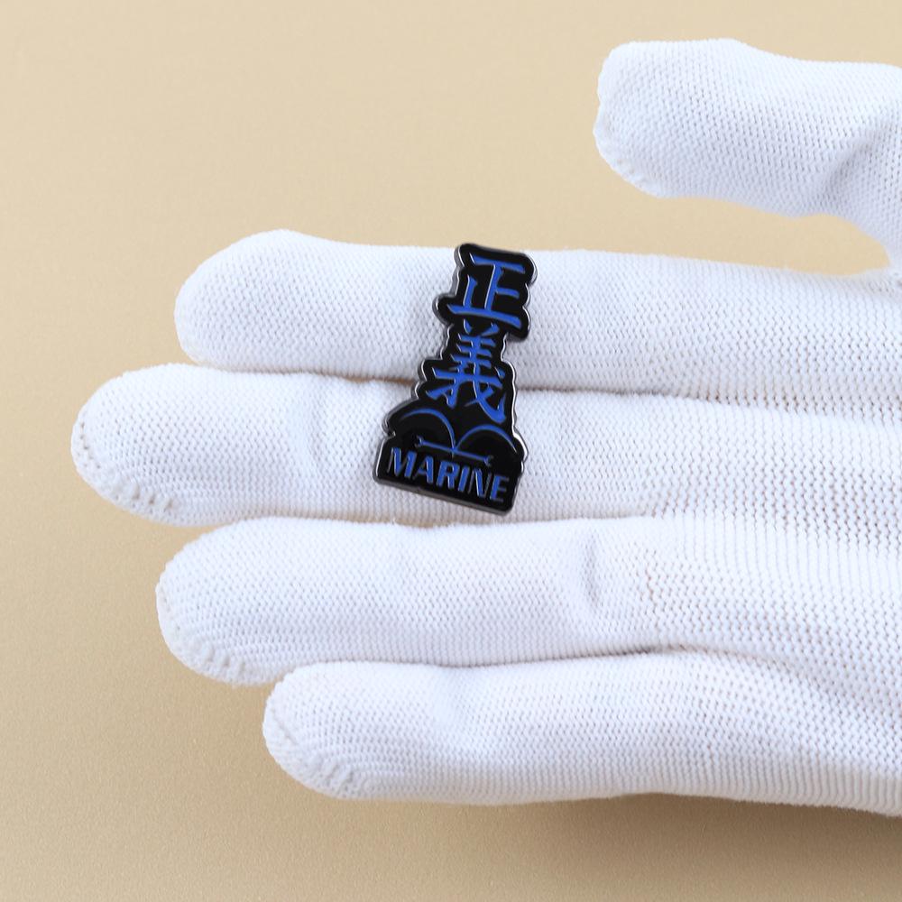 Navy Justice Anime Badge: Trendy Metal Brooch for Backpack & Clothing