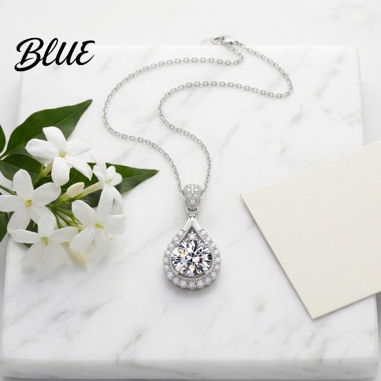 Versatile Jewelry for Dress Sparkling Drop Pendant Necklace Women Cubic