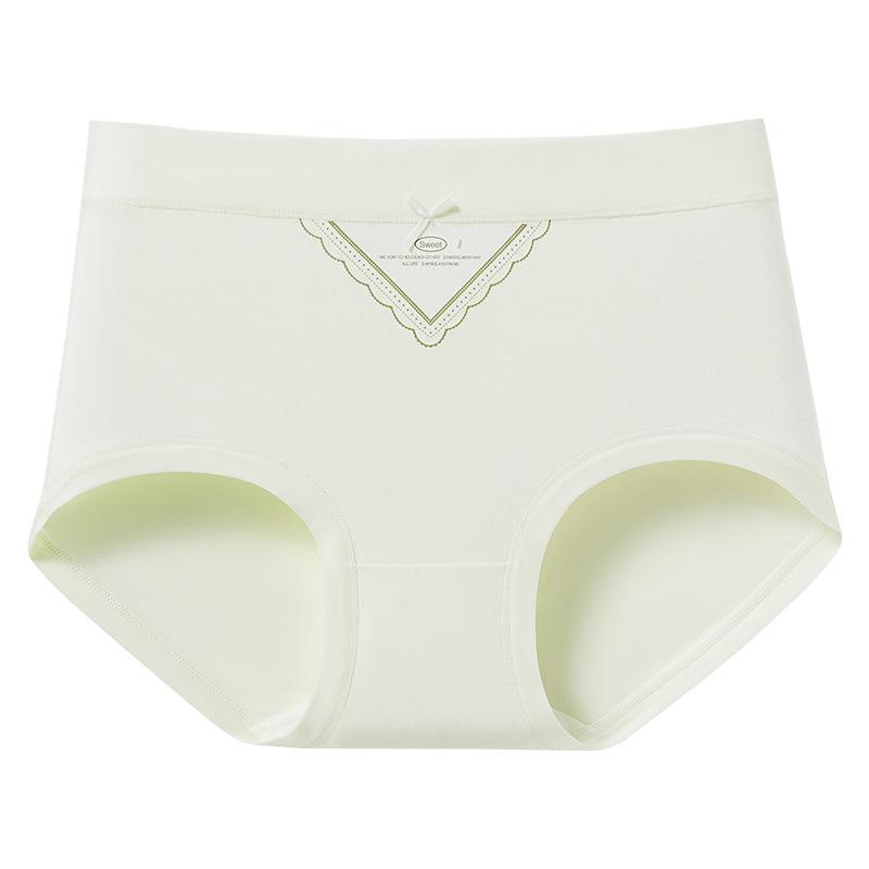 Women's Spring and Autumn Cotton 10A Antibacterial Breathable Hip Hip Mid Waist Briefs