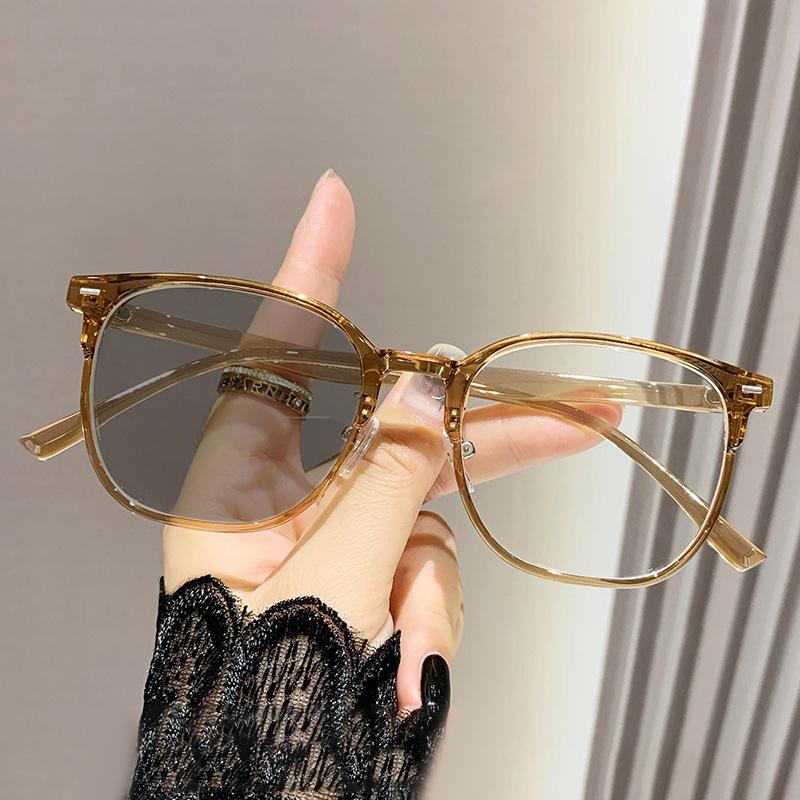 New Model Square-shaped Plain Face Anti-blue Light Ultra-lightweight Large Face Slimming Glasses For Nearsightedness