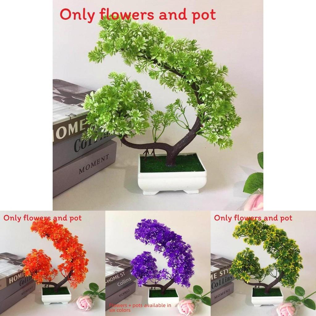 Plastic Fake Flower Bonsai With Chrysanthemum For Living Room Decor