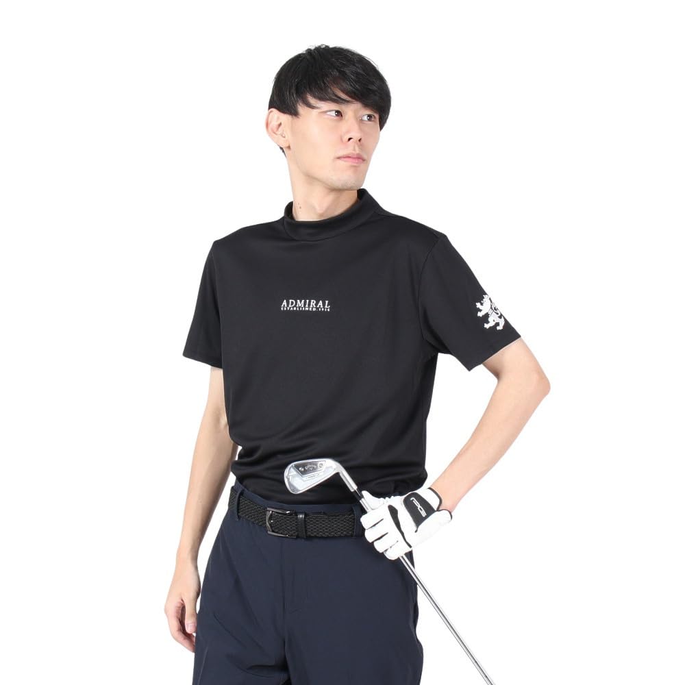 Admiral Golf Classic Flag Mock Shirt ADMA498 Men's Black
