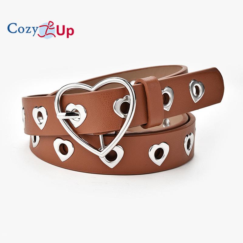 Cozy Up New Women's Jeans Belt Fashion Heart-Shaped Air Eye Hollow Belt