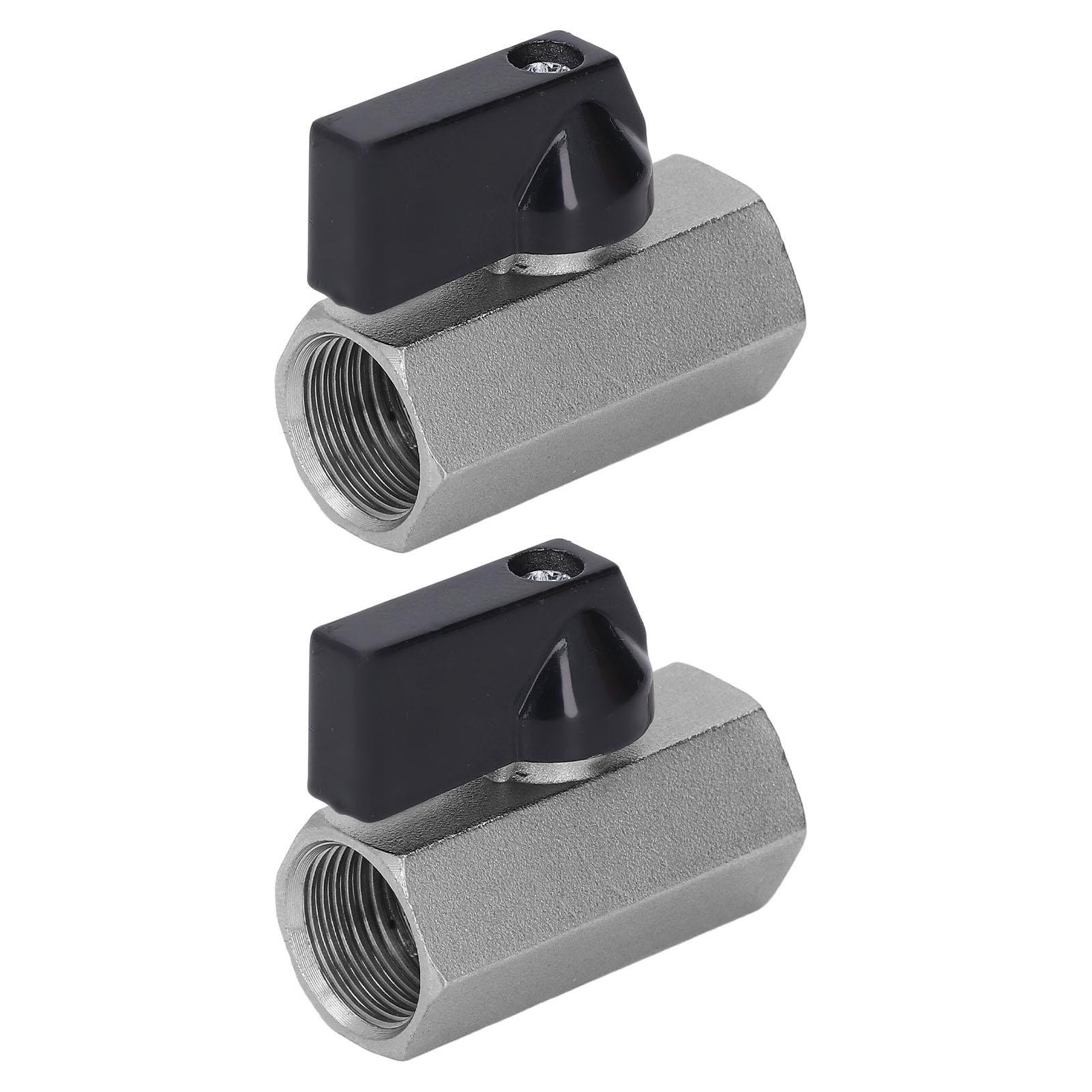 

2 Pcs Brass Ball Valve Electroplated Sandblasted G38 Female to G38 Female Thread Shut Off Valve