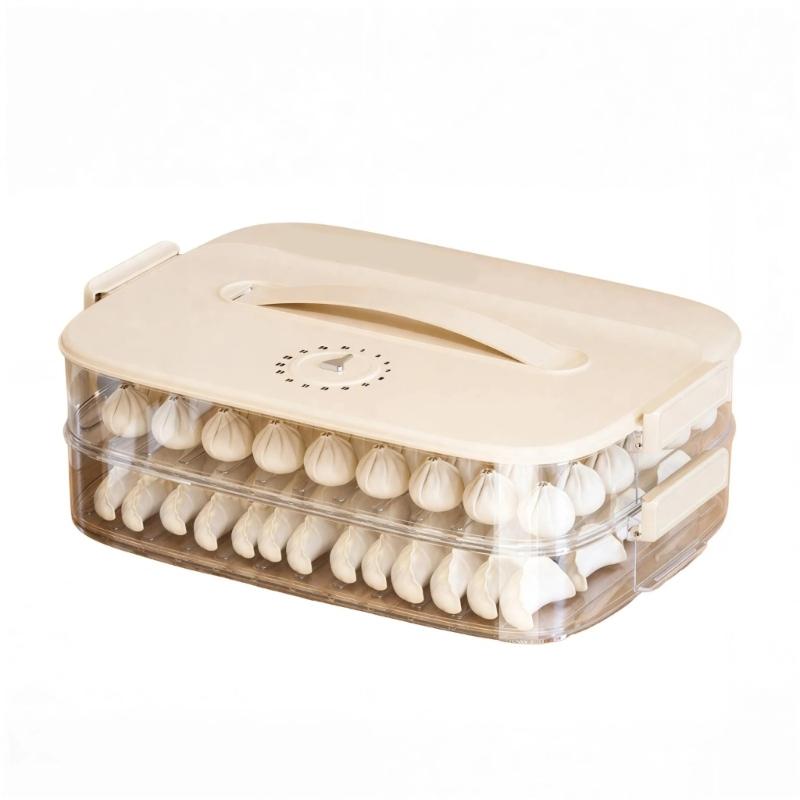 Dumpling Organizers Box Featuring Stackable Designs and Easy Cleaning PP Materials for Kitchen Refrigerator Storage