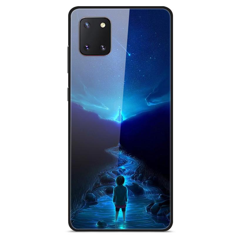 For Coque Samsung Note 10 Lite Case Tempered Glass Planet Space Cover for Samsung Galaxy Note10 Lite Case S10 Lite Glass Case