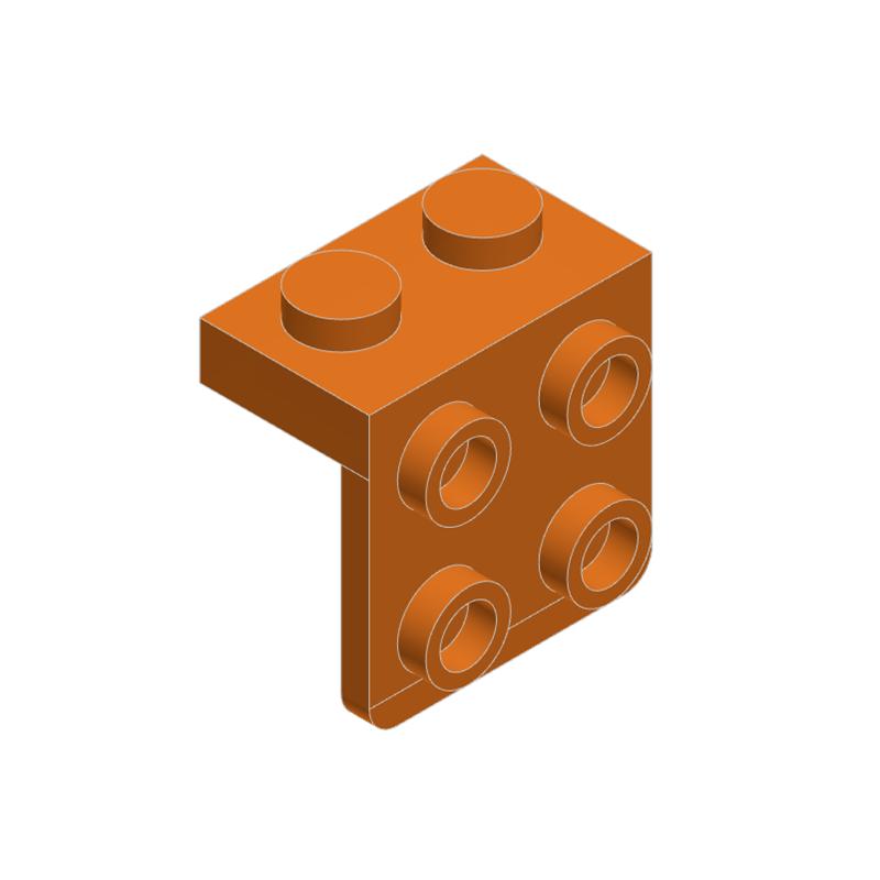 50g/64PCS 44728 Bracket 1x2-2x2 Building Blocks Moc 2+4 Right Angle Parts Compatible with Bricks Children Assembly Toys