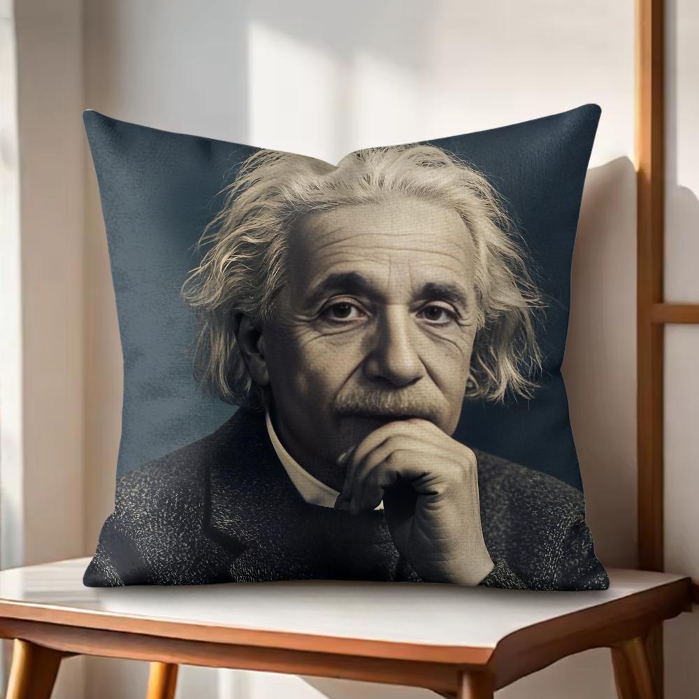 Theoretical Physicist EEinstein Cushion Cover Natural Linen Organic Fabric DoubleSided Printing Couch Pillow Covers Home Decor