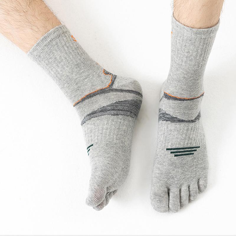 5 Pairs Man Short Toe Socks Sport Compression Cotton Sweat-Absorbing Badminton Tennis Bike Run Basketball 5 Finger Travel Socks