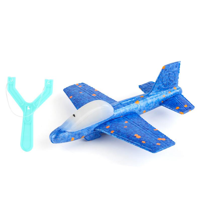 Children Ejecting Foam Aircraft Toys Slings Ejection Flight With Night Light Hand-throw Outdoor Sports Toy Ejection Airplane