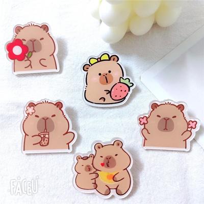 Cartoon Capybara Brooch New Cute Bag Pin Clothes Accessories Capybara Acrylic Badge