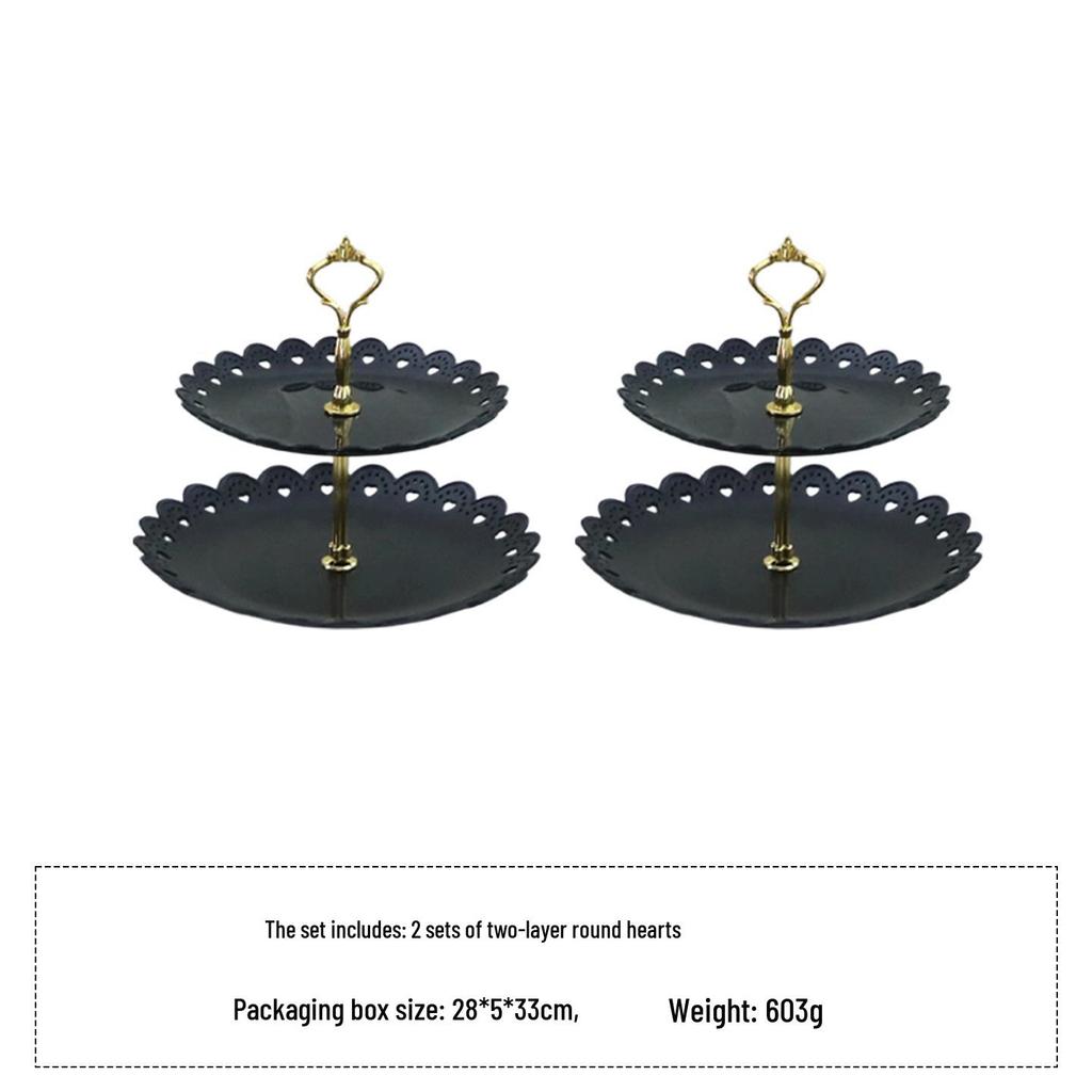 European Three-Tier Dessert Stand: Elegant Fruit Plate and Cake Display for Afternoon Tea