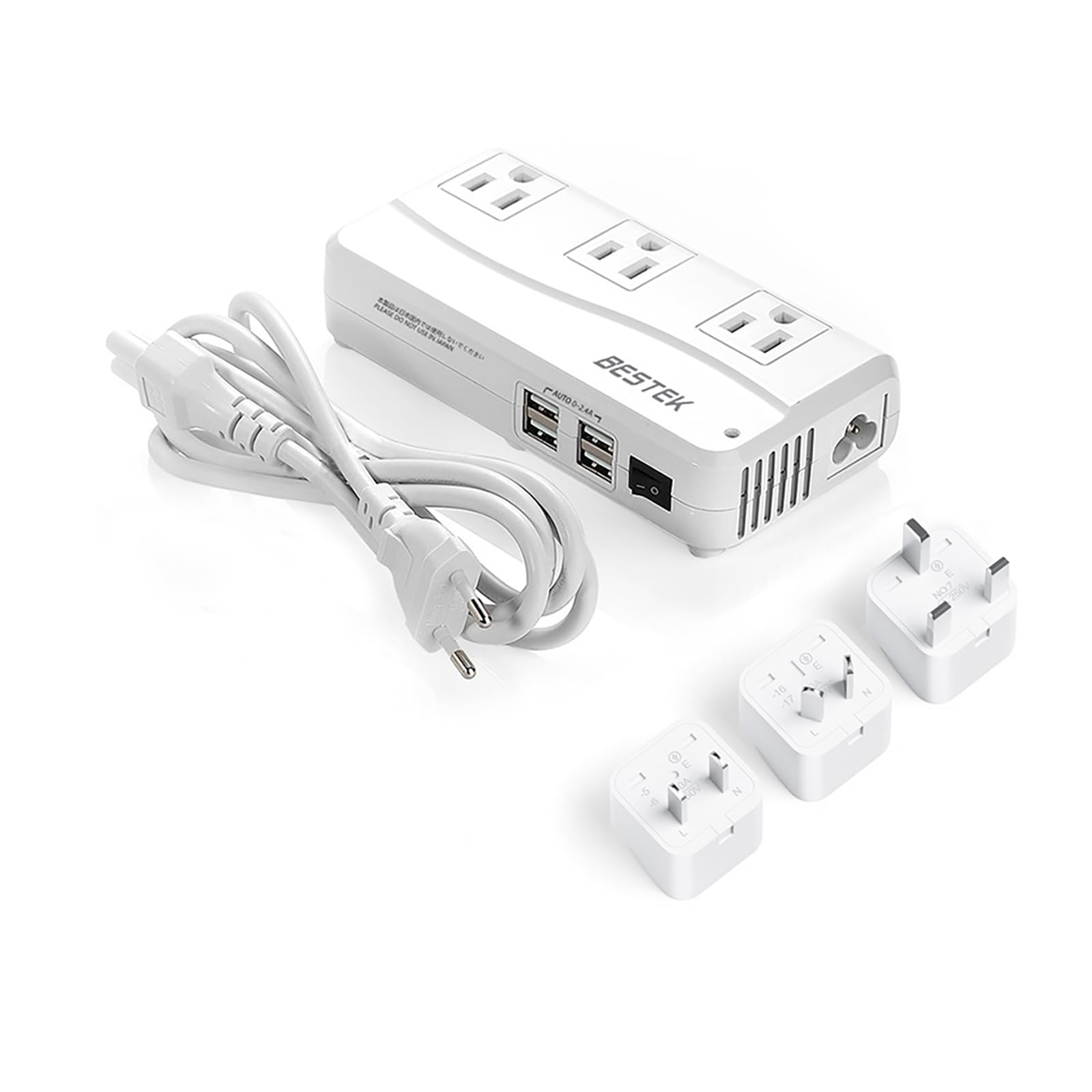 

BESTEK Travel Transformer, International Outlet Converter: BF, A, O Type with C Type Plug Conversion, Built-in Cord, 240V, 230V, 220V to 100V