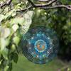 Bohemian Wind Spinner Outdoor Decor 10 Inch Hanging Garden Ornament with 360 Swivel Hook Blue Teal Gold Metal All Season Gift