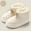 Cotton Shoes Women Winter Outdoor Waterproof Thick Heels Lace Up Unisex Snow Boots Non-slip Soft Couple Warm Footwear