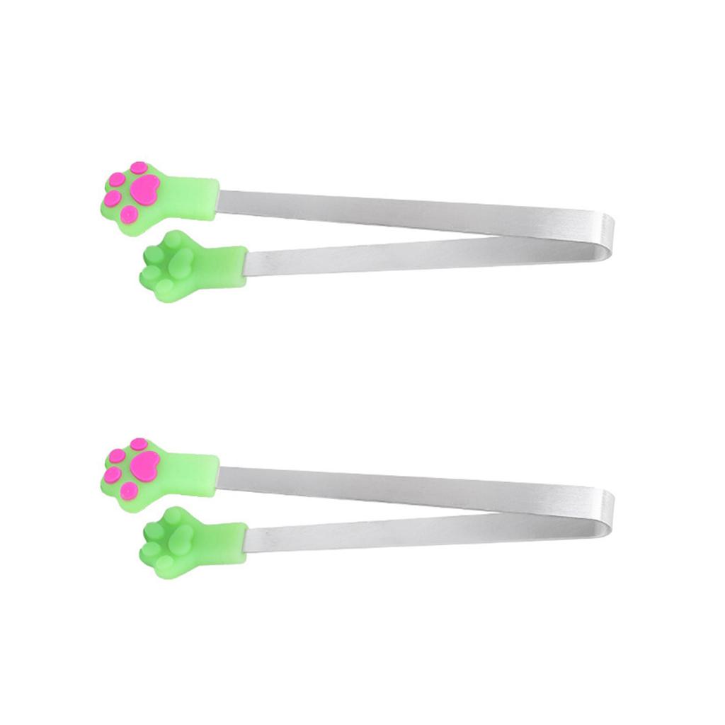 2Pcs Colorful Cats Paws Silicones Mini Tongs Perfect for Serving Snacks Sugar Candy Cookie Ice Cubes Kitchen Gadgets