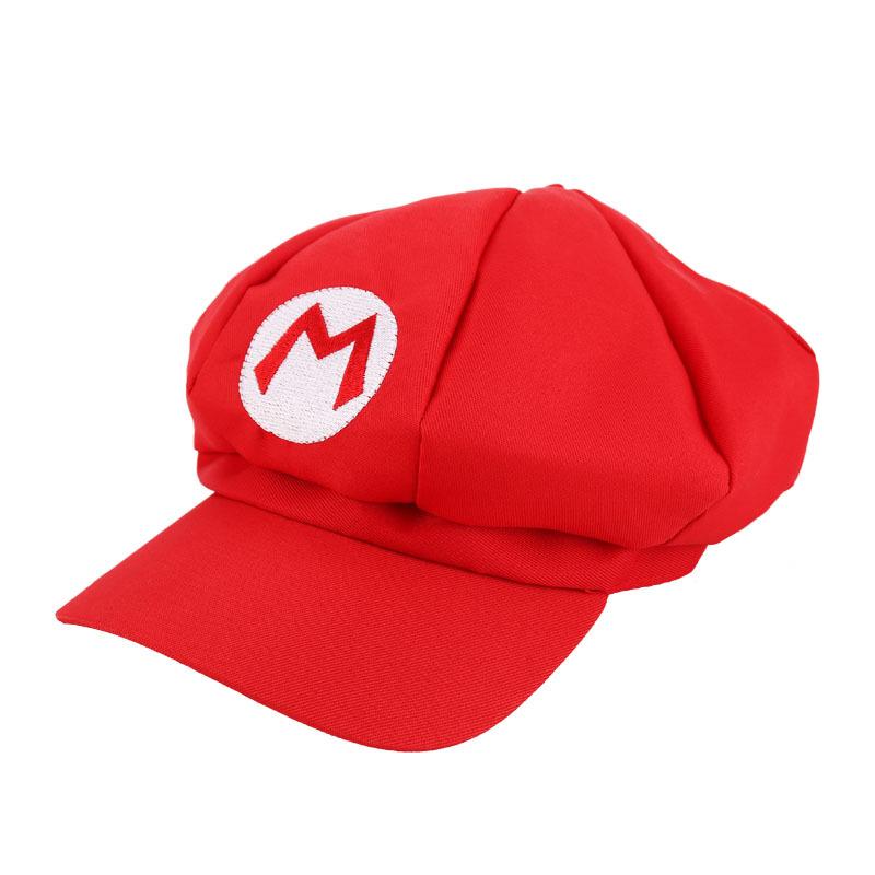 Anime Super Hat Cap Luigi Bros Letter Printed Cosplay Cartoon Baseball Costume for Adult Hats Waluigi Wario Odyssey Cappy 3D Hat красный