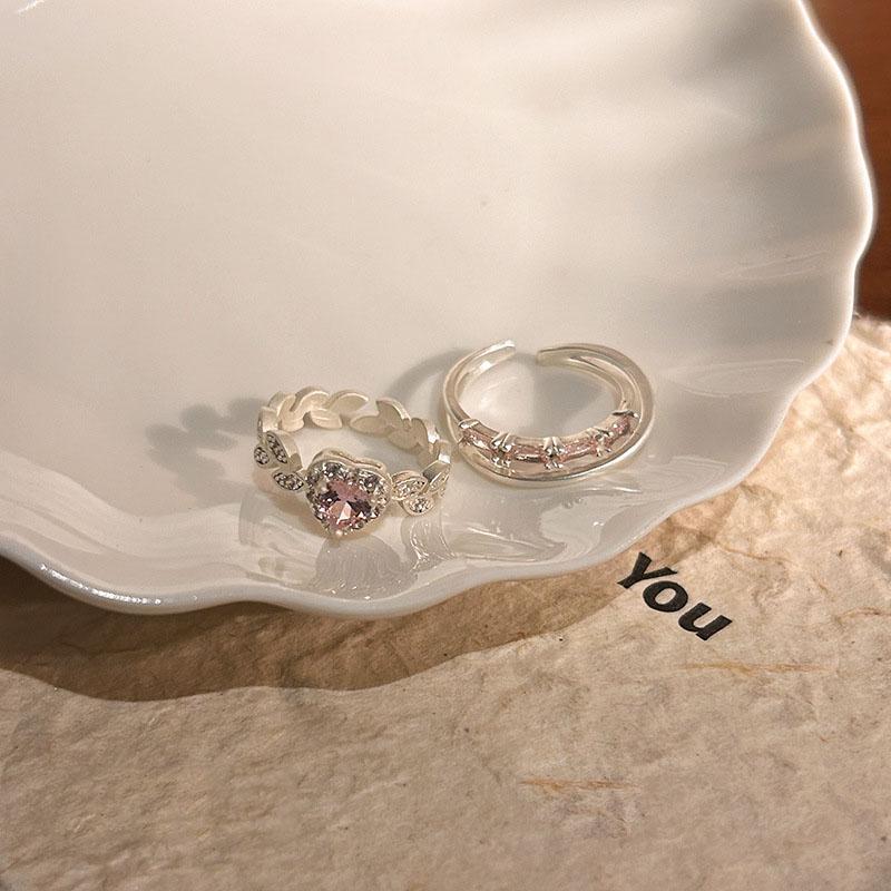 Süße Rosa Herz Ringe Für Frauen Trendy Strass Ringe Mädchen Koreanische Mode Finger Zubehör Personalisierte Schmuck Geschenke