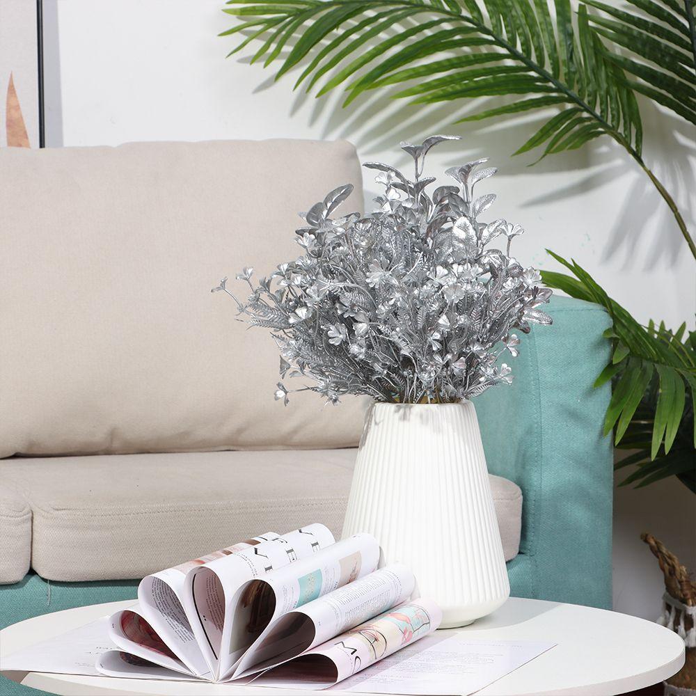 Gift Box Adornment Christmas Artificial Flower Artificial Plant Simulation Leaf Gold Silver