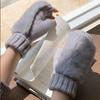 Soft Half-Finger Gloves Windproof Plush Gloves Fashionable Knitted Gloves  Winter