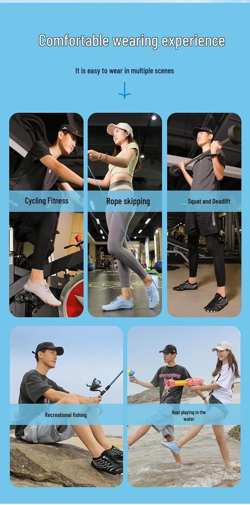 Cross-Border Breathable Outdoor Water Shoes: Five-Finger Barefoot, Non-Slip for Hiking, Rafting, Beach - Men & Women.