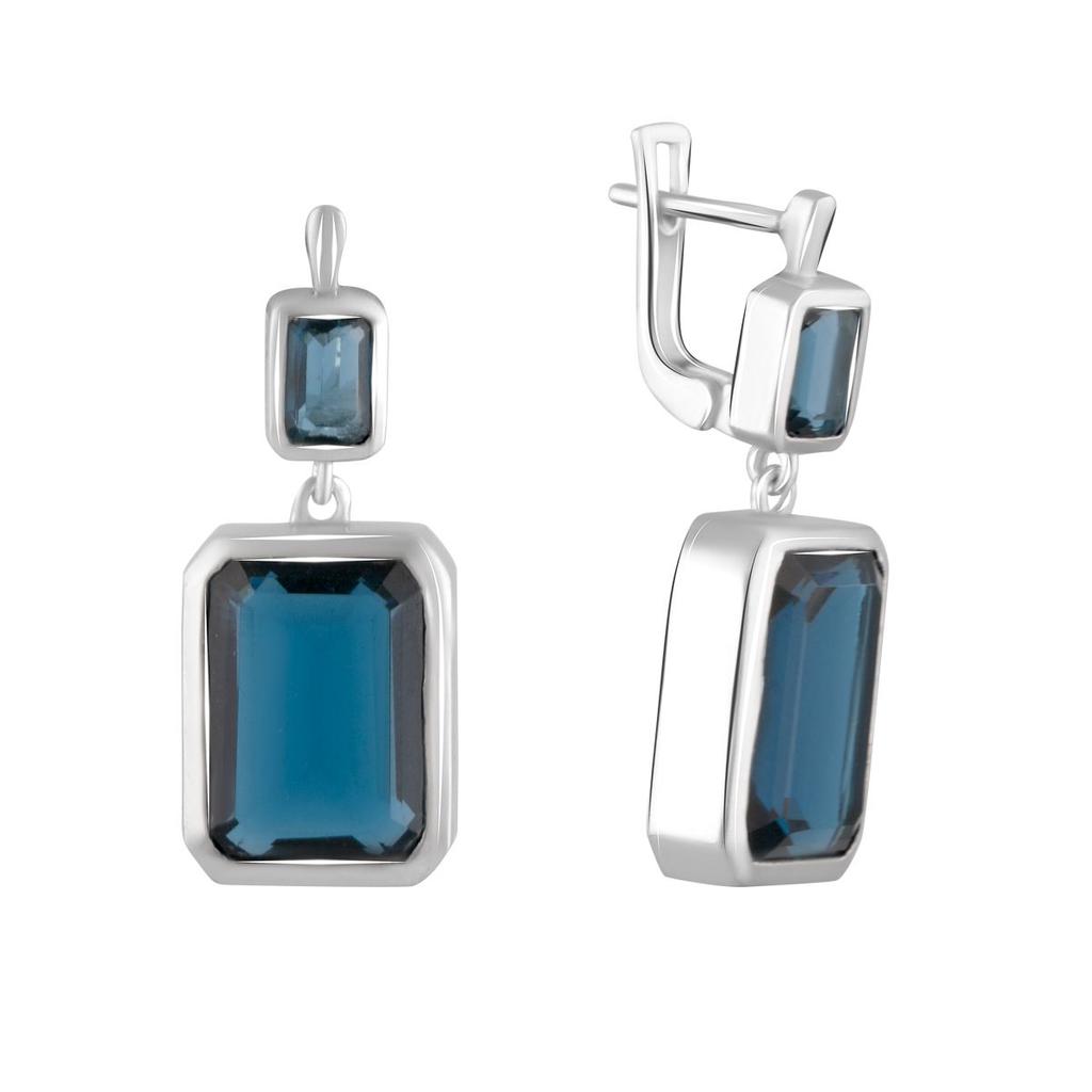 London Blue Topaz Silver Earrings 12.437ct (2073505)