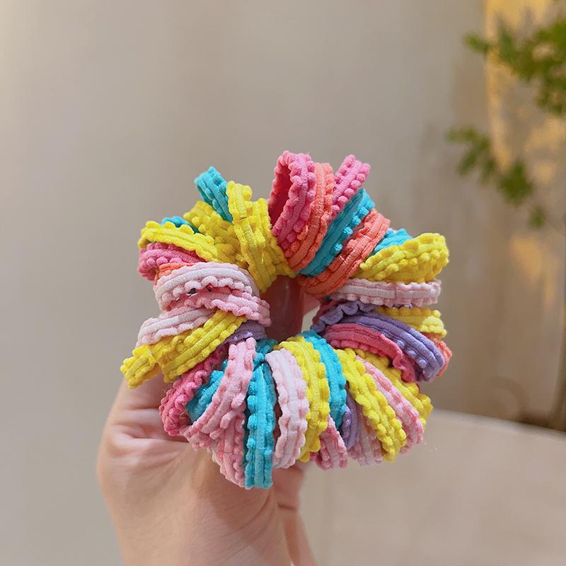 Colorful Kids' Hair Ties: Elastic Lace Scrunchies & Durable Headbands