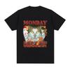 Funny Monday Left Me Broken Cat Meme Pattern T-shirt Style Casual Short Sleeve T-shirt Fashion Retro Oversized T-shirt