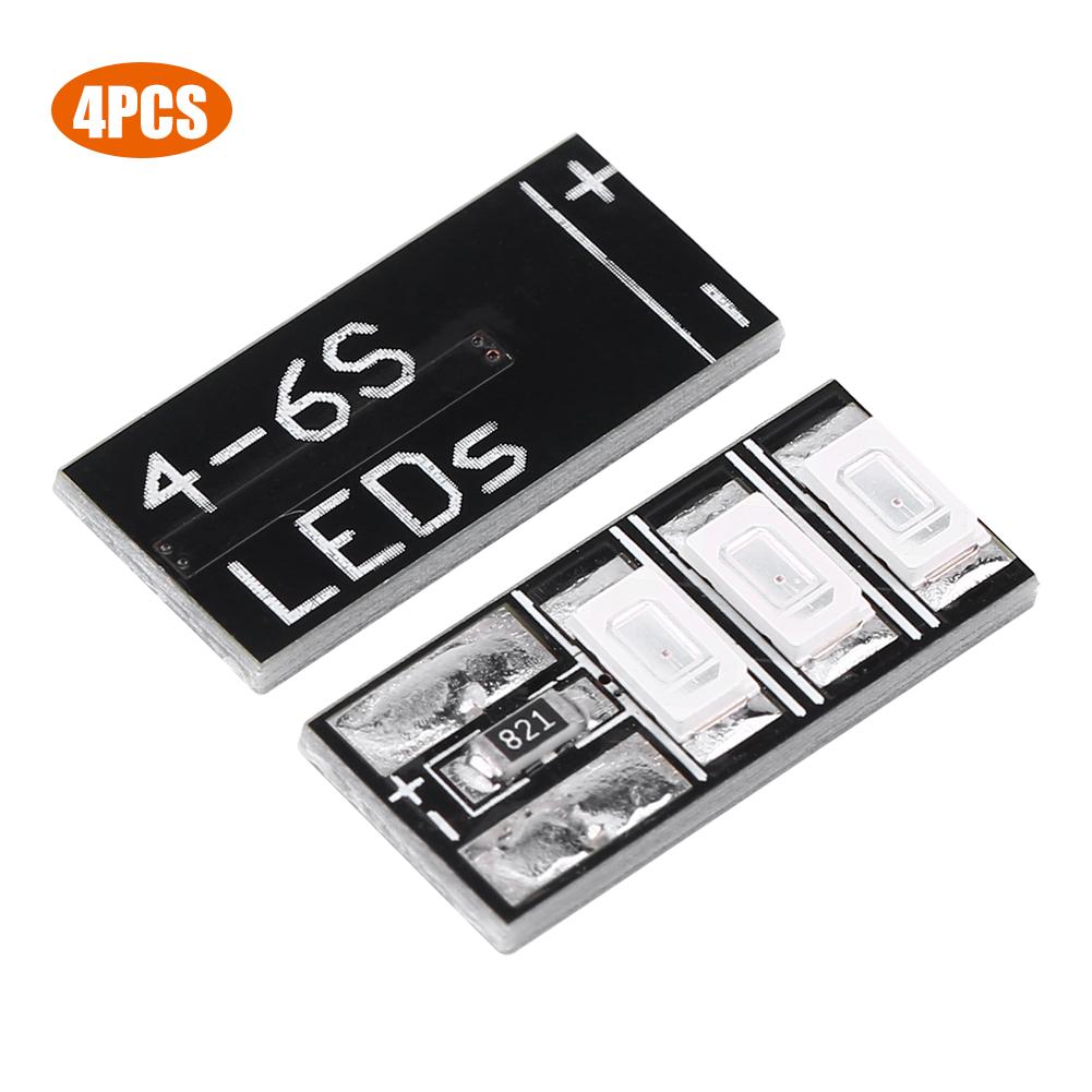 4pcs Tiny 4‑6S Mini LED Light Board RC Red LEDs Set for FPV Racing Frame Kit